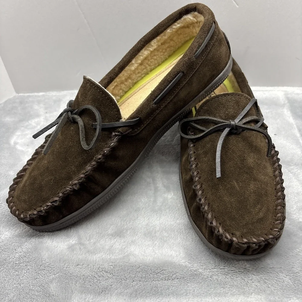 Men's 11 Florsheim Cozzy Tie Slippers in chocolate brown NIB
